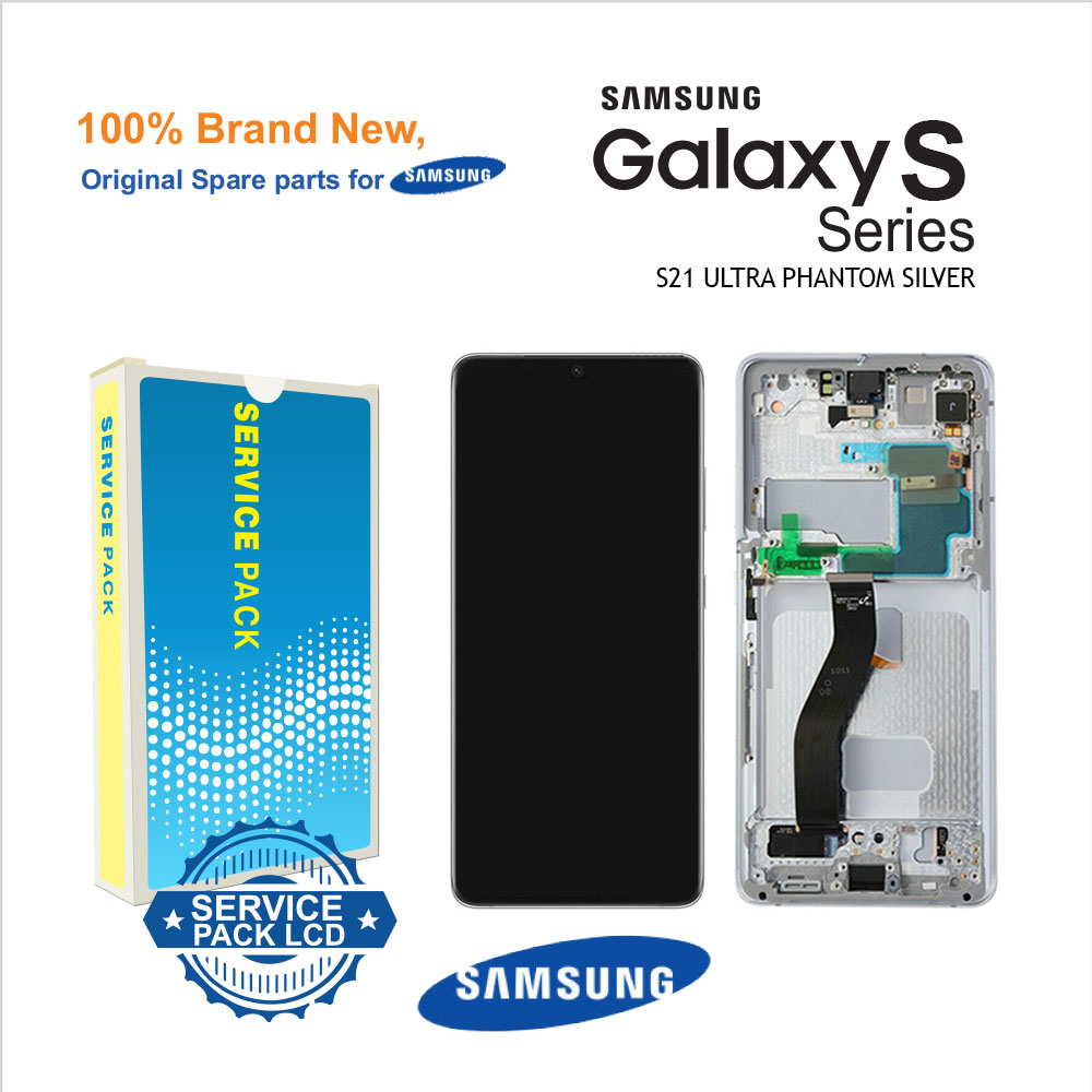 Genuine LCD Screen and Digitizer For Samsung Galaxy S21 Ultra 5G SM-G998B-Phantom-Silver (GH82-24591B)