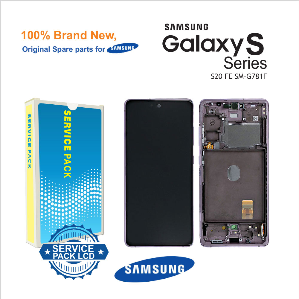 Genuine LCD Screen and Digitizer For Samsung Galaxy S20 FE 4G/5G SM-G780f/G781f-Cloudy Lavender (GH82-24214C, GH82-24215C)