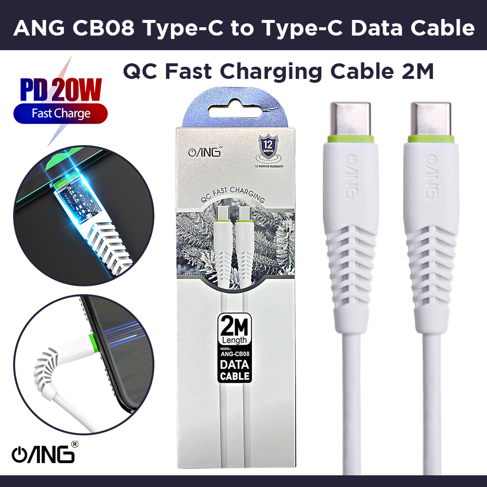 ANG CB08 2M Type-C To Type-C Data Cable PD 20W