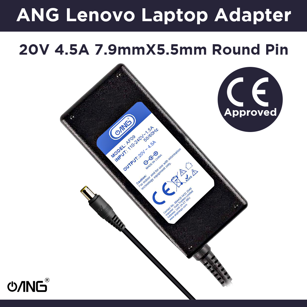 CE Approved Replacement Lenovo Laptop Adapter 20V 4.5A 7.9mmX5.5mm Round Pin